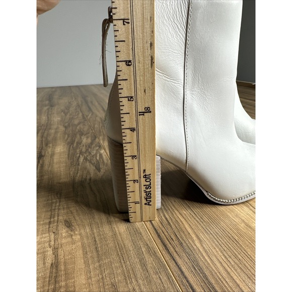 Steve Madden Women's Ankle Boots Size 7M White Pointed‎ Toe Block Heel OLGA - Picture 16 of 16